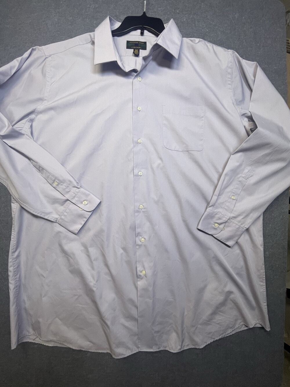 PERFECT Alexander Julian Colours Men’s 3XLT Dress Shirt Pale Blue Purple 36/37